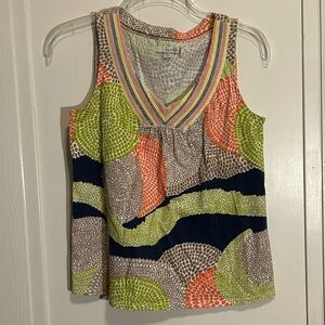Boden sleeveless boho v-neck tank top women’s size 8